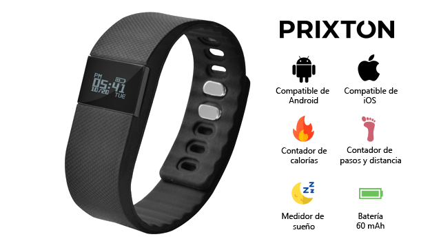 Pulsera de Actividad AT300 Negra PRIXTON